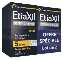 Etiaxil Men D&eacute;transpirant Aisselles Peaux Sensibles Lot 2 x 15 ML
