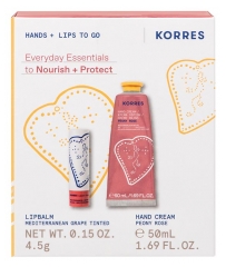Korres Coffret Cr&egrave;me Mains Hydratante 50 ML + Korres Stick &agrave; L&egrave;vres Teint&eacute; 4,5 Grammes