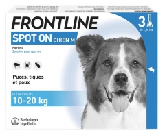 Frontline Spot-On Chien M (10 20 Kg) 3 Unit&eacute;s