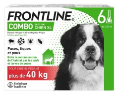 Frontline Combo Pour Chien de 40 &agrave; 60 kg 6 Pipettes