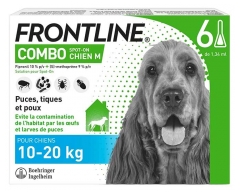 Frontline Combo Pour Chien de 10 &agrave; 20 kg 6 Pipettes
