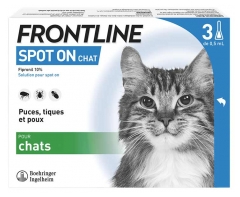 Frontline Spot-On pour Chat 3 Unit&eacute;s