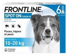 Frontline Spot-On Antiparasitaire Chiens de 10 &agrave; 20 kg 4 Pipette