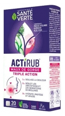 Sant&eacute; Verte Actirub Maux de Gorges Triple Action 20 Pastilles