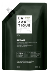 Lazartigue Repair Shampoing R&eacute;paration Intense K&eacute;ratine V&eacute;g&eacute;tale &Eacute;co-Recharge 500 ml