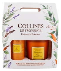 Collines de Provence Coffret Parfum d'Int&eacute;rieur Duo 100 ML + Bougie Duo 180 Grammes