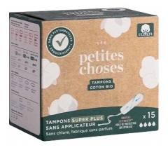Les Petites Choses Tampon Sans Applicateur Coton Bio Flux Super Plus 15 Tampons