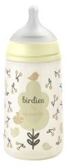 Suavinex Birdies Biberon T&eacute;tine Sym&eacute;trique M D&eacute;bit Moyen 270 ml D&egrave;s 3 Mois