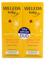 Weleda Baby Cr&egrave;me pour le Change Apaise les irritations Calendula Lot de 2 x 75 ml