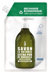 Savon Le Naturel Extra Pur de Marseille &agrave; l'Huile d'Olive Recharge 500 ML