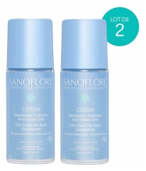 Sanoflore D&eacute;odorant Fra&icirc;cheur 24H Coton Bio Lot 2 x 50 ML