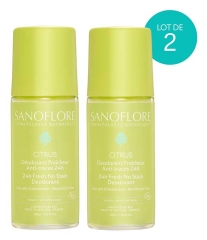 Sanoflore D&eacute;odorant Fra&icirc;cheur 24H Citrus Bio Lot 2 x 50 ML