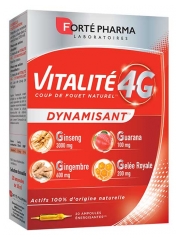 Fort&eacute; Pharma Vitalit&eacute; 4 g Dynamisant - Booster d'&Eacute;nergie - 20 Ampoules