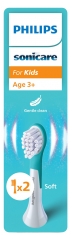Philips Sonicare For Kids HX6032/90 2 T&ecirc;tes de Brosse de Rechange 3 Ans+