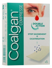 Coalgan Compresse Stop Saignement & Cicatrisation 5 Compresses St&eacute;riles