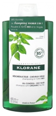 Klorane Shampoing Bio &agrave; l'Ortie Cheveux Gras 400 ml + Masque 2en1 &agrave; l'Ortie et Argile 3 g
