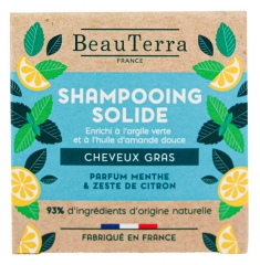BeauTerra Shampoing Solide pour les Cheveux Gras 75 g