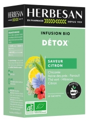 Herbesan Infusion Bio D&eacute;tox Saveur Citron 20 Sachets