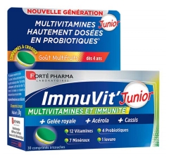 Fort&eacute; Pharma ImmuVit' Junior Go&ucirc;t Multifruits 30 Comprim&eacute;s &agrave; Croquer