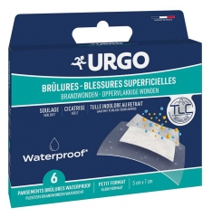 Urgo Br&ucirc;lures et Blessures Superficielles Pansements Waterproof 6 Unit&eacute;s