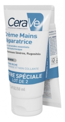 CeraVe Cr&egrave;me Mains R&eacute;paratrice Sans Parfum Lot de 2 x 50 ml