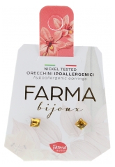 Farma Bijoux Boucles d'Oreilles Hypoallerg&eacute;niques Carr&eacute; Light Topaz 4 mm Peaux Sensibles