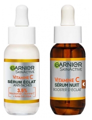 Garnier SkinActive Vitamine C S&eacute;rum &Eacute;clat et Anti Taches 30 ML + S&eacute;rum Nuit Vitamine C Booster d'&Eacute;clat 30 ml