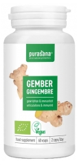 Purasana Vegan Gingembre Bio 60 G&eacute;lules