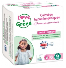 Love & Green Culottes Hypoallerg&eacute;niques Taille 6 (+16 kg) 26 Unit&eacute;s