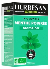 Herbesan Infusion Menthe Poivr&eacute;e Confort Digestif Bio 20 Sachets