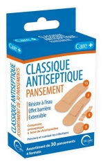 Care+ Pansement Classique Antiseptique 4 Formats 30 Pansements