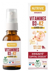 Nutrivie Spray Vitamines D3 + K2 1000 UI 15 ml 
