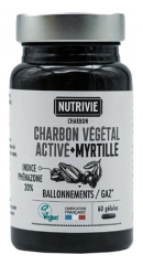 Nutrivie Charbon V&eacute;g&eacute;tal Activ&eacute; + Myrtille Ballonnements & Gaz 60 G&eacute;lules