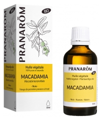 Pranar&ocirc;m Huile V&eacute;g&eacute;tale Macadamia Bio Premi&egrave;re Pression &agrave; Froid Des Noix de Macadamia 50 ml
