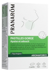 Pranar&ocirc;m Aromaforce Pastilles Apaisantes Gorge Aux Huiles Essentielles Biologiques Apaise et Adoucit 21 Pastilles