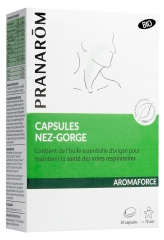 Pranar&ocirc;m Aromaforce Capsules Nez-Gorge Bio Maintien la Sant&eacute; Des Voies Respiratoires 30 Capsules