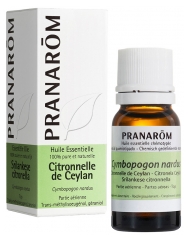 Pranar&ocirc;m Huile Essentielle Citronnelle de Ceylan Cymbopogon Nardus Partie A&eacute;rienne Hect 10 ml