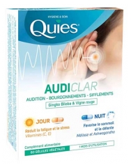 Quies AudiClar Audition Bourdonnements Sifflements Jour Nuit 1 Mois 60 G&eacute;lules