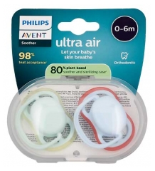 Avent Ultra Air 2 Sucettes Orthodontiques De 0 &agrave; 6 Mois
