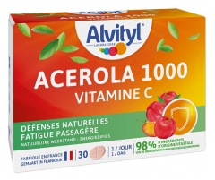 Alvityl Ac&eacute;rola 1000 Vitamine C D&eacute;fenses Naturelles 30 Comprim&eacute;s &agrave; Croquer