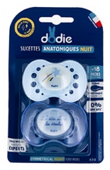 Dodie 2 Sucettes Anatomiques 18 Mois et + Nuit 