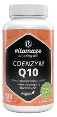 Vitamaze Coenzyme Q10 200 mg &agrave; Haute Dose V&eacute;g&eacute;talien 120 Capsules