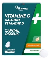 Vitavea Vitamine C + Vitamine D + Calcium 24 Comprim&eacute;s &agrave; Croquer