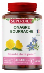 Superdiet Huiles Onagre et Bourrache - 200 Capsules