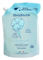 Rivadouce Gel Douche 3en1 Coton & Amande Corps Visage Cheveux &Eacute;co-Recharge 750 ml