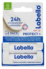 Labello Protect+ Soins des L&egrave;vres SPF15 Lot de 2 x 4,8 g