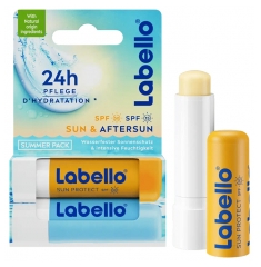 Labello Sun Protect Soin des L&egrave;vres SPF50 4,8 g + Hydro Care Soin des L&egrave;vres SPF15 4,8 g