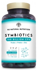 N2 Natural Nutrition Symbiotics 150 Probio Pr&eacute;bio et Zinc 60 Capsules