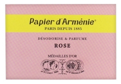 Papier d'Arm&eacute;nie Rose D&eacute;sodorise & Parfume 12 feuilles de 3 lamelles