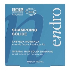 Endro Shampoing Solide Cheveux Normaux Amande Douce Poudre de Riz Bio 80 ml